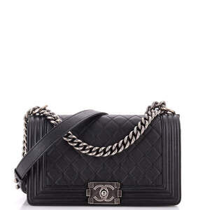 Chanel Boy Flap Bag Quilted Caviar Old #230139C44B